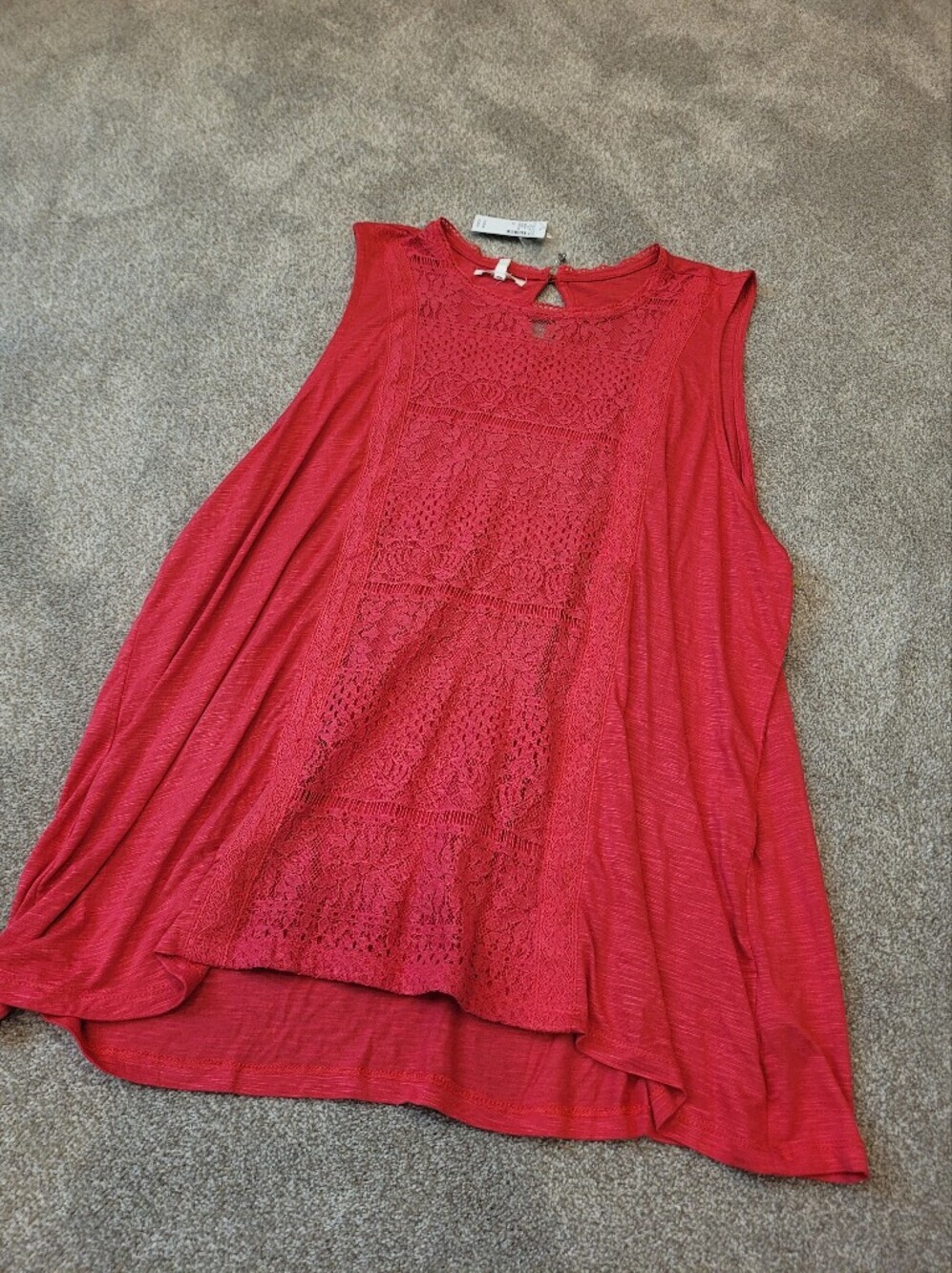 NWT Maurices Red Lace Flowy Tank Top Size 2X